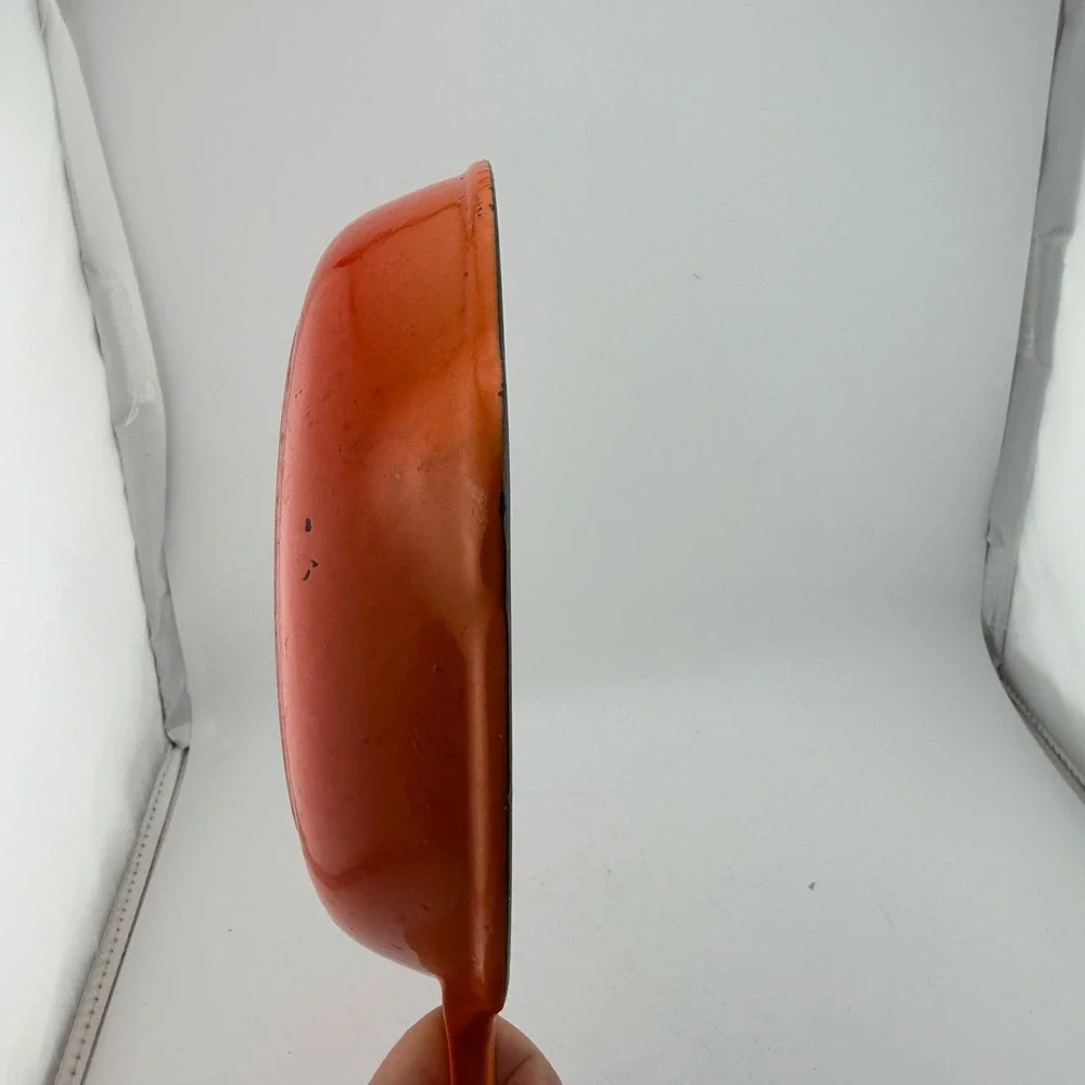 Le Creuset 8in Orange Flame Enameled Cast Iron Skillet Fry Pan 20 France